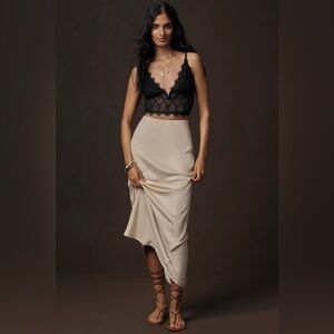 Anthropology Maxi Slip Skirt